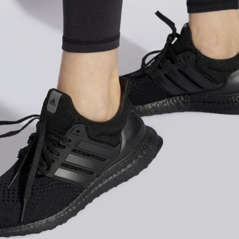 Adidas Black Knit Lace-Up Athletic Sneakers End Plastic Waste - Picture 3 of 5